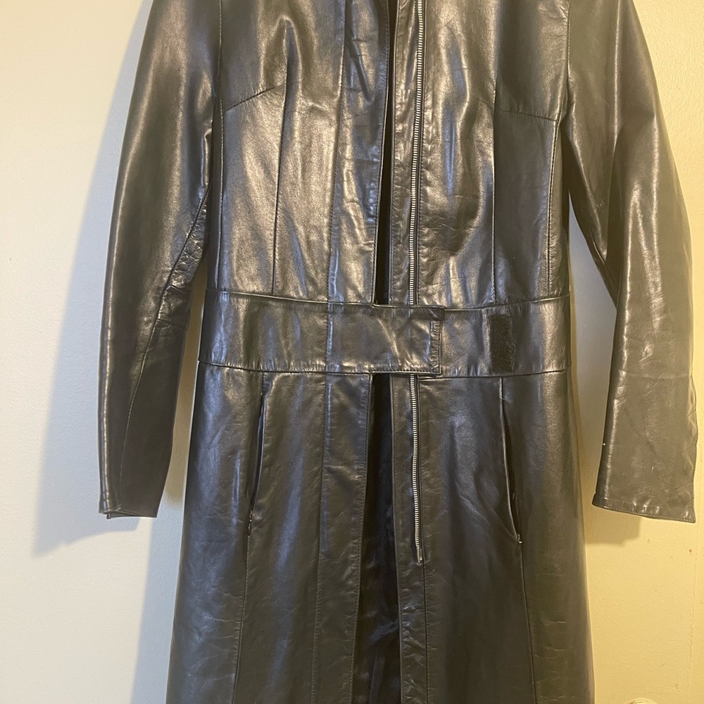 Classy Frye Rich Leather Trench- it’s truly one of a kind, like new.